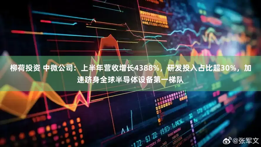 柳荷投资 中微公司：上半年营收增长4388%，研发投入占比超30%，加速跻身全球半导体设备第一梯队